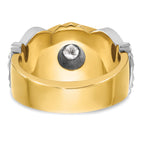14k Two-tone Men's Polished and Textured with Multi-color Enamel and Diamond Masonic Shriner's Ring - Sophia Jewelers