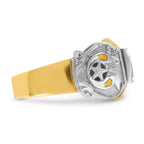 14k Two-tone Men's Polished and Textured with Multi-color Enamel and Diamond Masonic Shriner's Ring - Sophia Jewelers