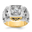 14k Two-tone Men's Polished and Textured 32nd Degree Scottish Rite Masonic Ring Mounting, Mounting Only - Sophia Jewelers