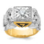 14k Two-tone Men's Polished and Textured with Black Enamel and Diamond 32nd Degree Scottish Rite Mas - Sophia Jewelers