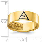 10k Men's Polished with Black Enamel 14th Degree Grand Elect Masonic Ring