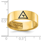 14k Men's Polished with Black Enamel 14th Degree Grand Elect Masonic Ring