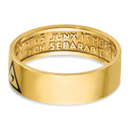14k Men's Polished with Black Enamel 14th Degree Grand Elect Masonic Ring