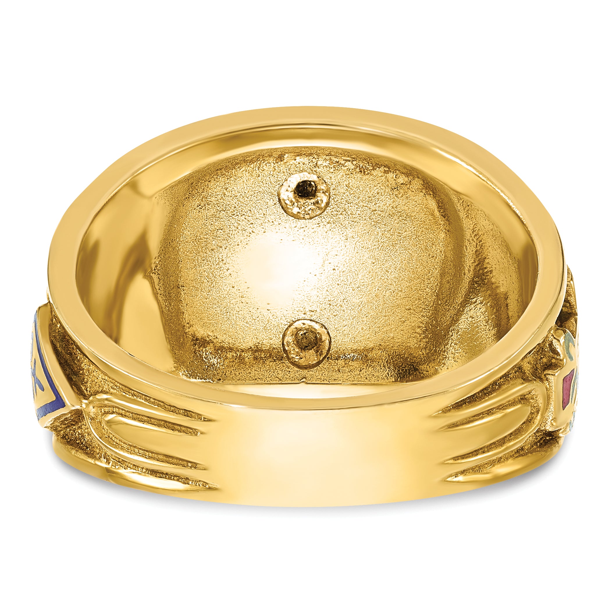 10k Two-tone Men's Polished and Textured with Multi-color Enamel Active 33rd Degree Masonic Ring