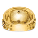14k Two-tone Men's Polished and Textured with Multi-color Enamel Active 33rd Degree Masonic Ring