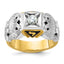 14k Two-tone Men's Polished and Textured with Black Enamel and Diamond 32nd Degree Scottish Rite Mas - Sophia Jewelers