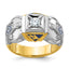 14k Two-tone Men's Polished and Textured Blue Lodge Master Masonic Ring Mounting, Mounting Only - Sophia Jewelers