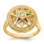 14k Women's Polished and Textured Eastern Star Masonic Ring Mounting, Mounting Only - Sophia Jewelers