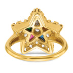 14k Women's Polished Eastern Star Masonic Ring Mounting, Mounting Only - Sophia Jewelers
