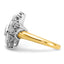 14k Two-tone Women's Polished and Beaded Eastern Star Masonic Ring Mounting, Mounting Only - Sophia Jewelers
