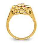 14k Women's Polished and Textured Eastern Star Masonic Ring Mounting, Mounting Only - Sophia Jewelers