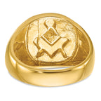 14k Men's Polished and Textured Blue Lodge Master Masonic Ring Mounting, Mounting Only - Sophia Jewelers