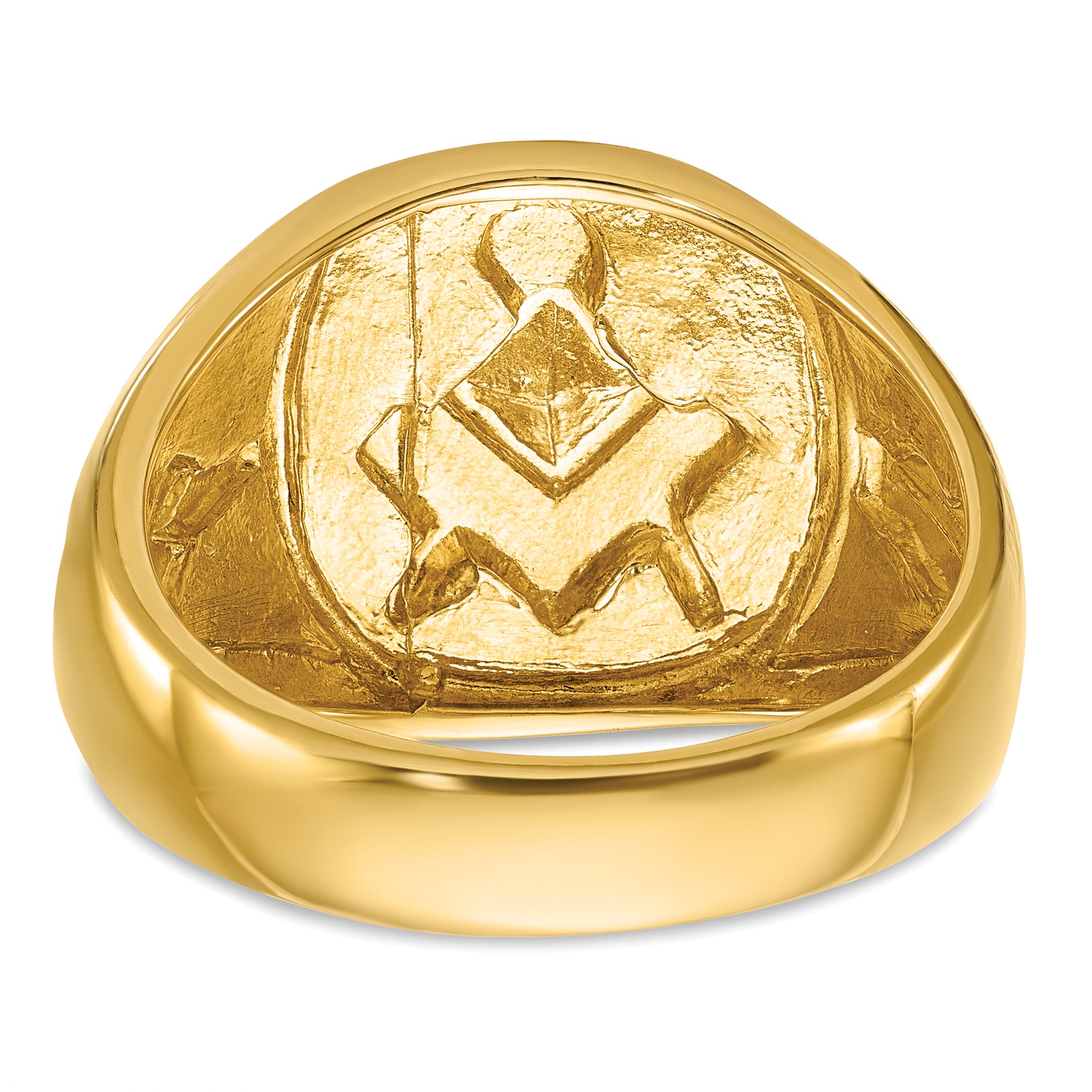 14k with White Rhodium Men's Polished and Textured Diamond Blue Lodge Master Masonic Ring - Sophia Jewelers