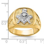 14k with White Rhodium Men's Polished and Textured Diamond Blue Lodge Master Masonic Ring - Sophia Jewelers