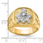 14k with White Rhodium Men's Polished and Textured Diamond Blue Lodge Master Masonic Ring - Sophia Jewelers