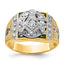 14k Two-tone Men's Polished and Textured Blue Lodge Master Masonic Ring Mounting, Mounting Only - Sophia Jewelers