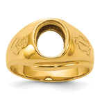 14k Men's Polished and Grooved Blue Lodge Master Masonic Ring Mounting, Mounting Only - Sophia Jewelers