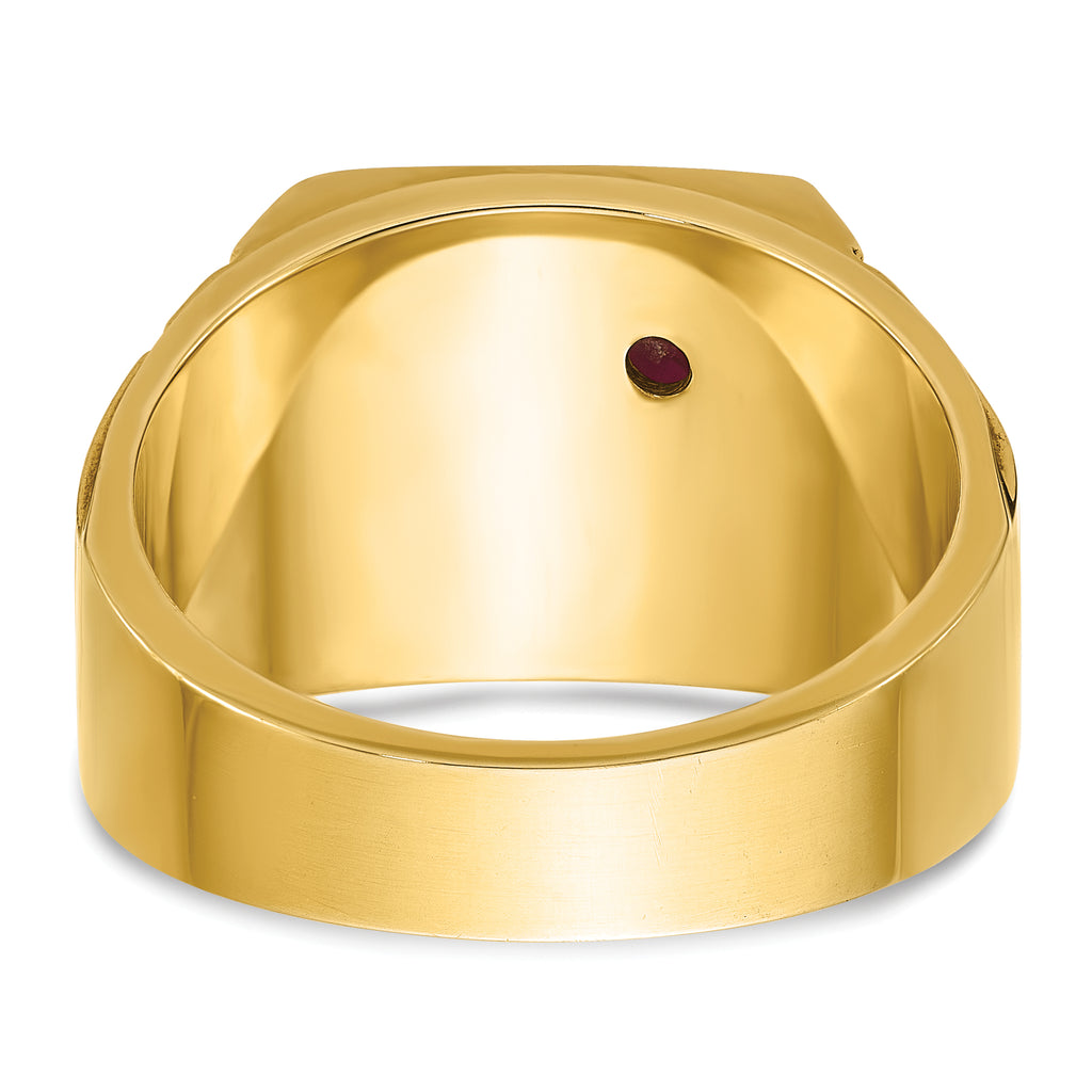 14k Two-tone Men's Polished and Textured Blue Lodge Master Masonic Ring Mounting, Mounting Only - Sophia Jewelers