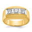 14k Two-tone Men's Polished and Satin 3-Stone 1/2 Carat AA Quality Diamond Ring - Sophia Jewelers