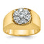 14k Two-tone Men's Polished and Satin Round Cluster Ring Mounting, Mounting Only - Sophia Jewelers