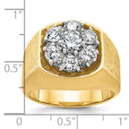 14k Two-tone Men's Polished and Satin Round 2 Carat AA Quality Diamond Cluster Ring - Sophia Jewelers