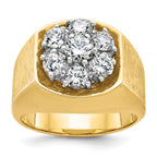 14k Two-tone Men's Polished and Satin Round 2 Carat AA Quality Diamond Cluster Ring - Sophia Jewelers