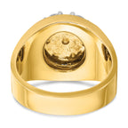 14k Two-tone Men's Polished and Satin Round Cluster Ring Mounting, Mounting Only - Sophia Jewelers