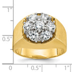 14k Two-tone Mens Polished and Satin Round 1.5 Carat AA Quality Diamond Cluster Ring - Sophia Jewelers
