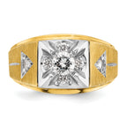 14k Two-tone Mens Polished and Satin Diamond Ring Mounting, Mounting Only - Sophia Jewelers