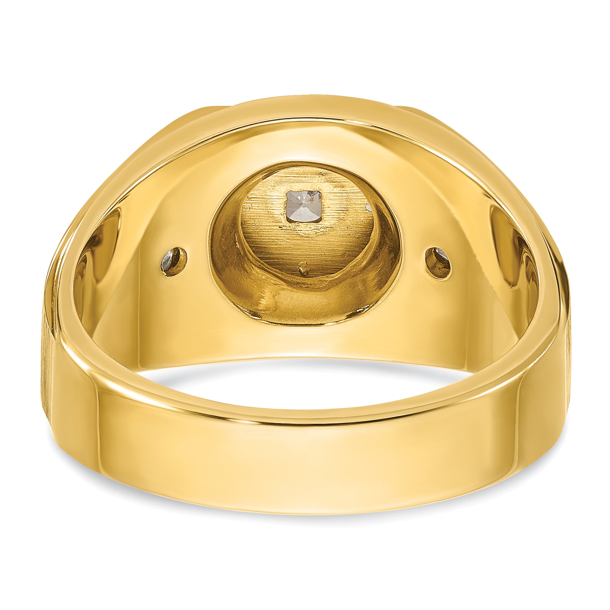 14k Two-tone Mens Polished and Satin 3/4 carat Diamond Complete Ring - Sophia Jewelers