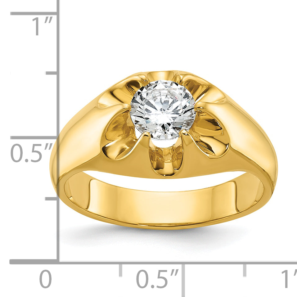 14k Men's Diamond Ring Mounting (No Stones Included)
