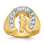 14k YG with Rh Men's Satin Horseshoe Diamond Ring Mounting, Mounting Only - Sophia Jewelers