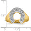 14k Two-tone Mens Satin Horseshoe Diamond Ring Mounting, Mounting Only - Sophia Jewelers