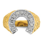 10k Two-tone Men's Horseshoe Diamond Complete Ring