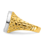 14k Two-tone Mens Horseshoe Diamond Ring Mounting, Mounting Only - Sophia Jewelers