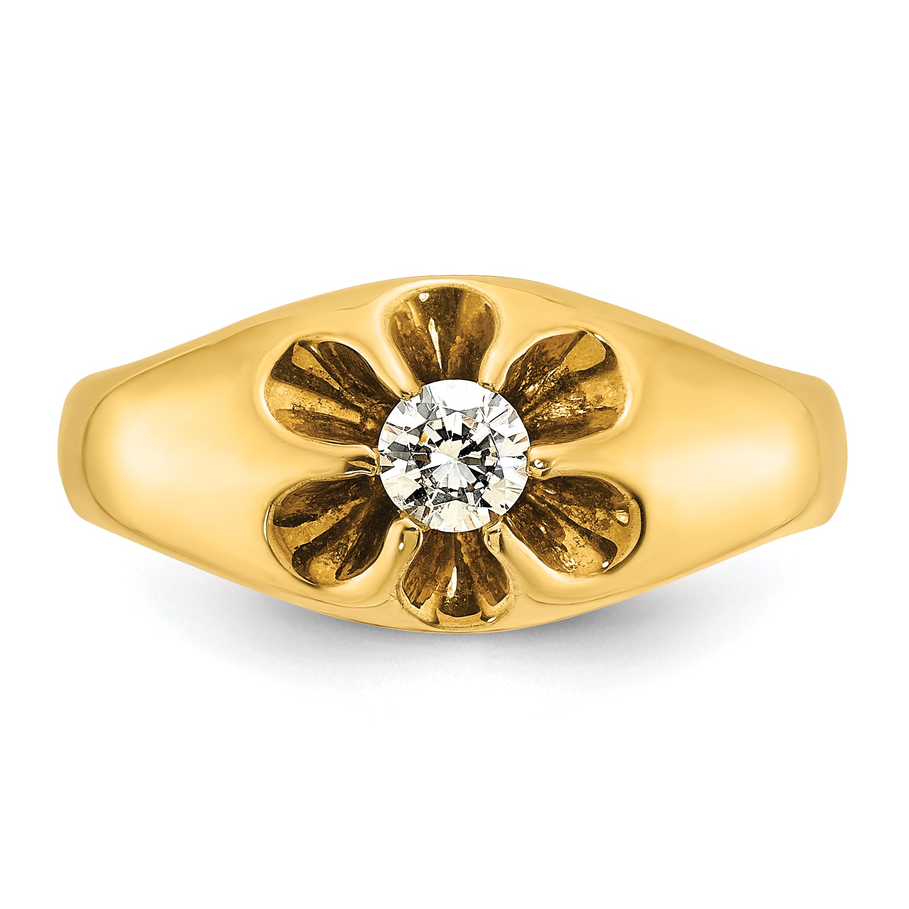 14k Mens 1/4 carat Diamond Complete Ring - Sophia Jewelers