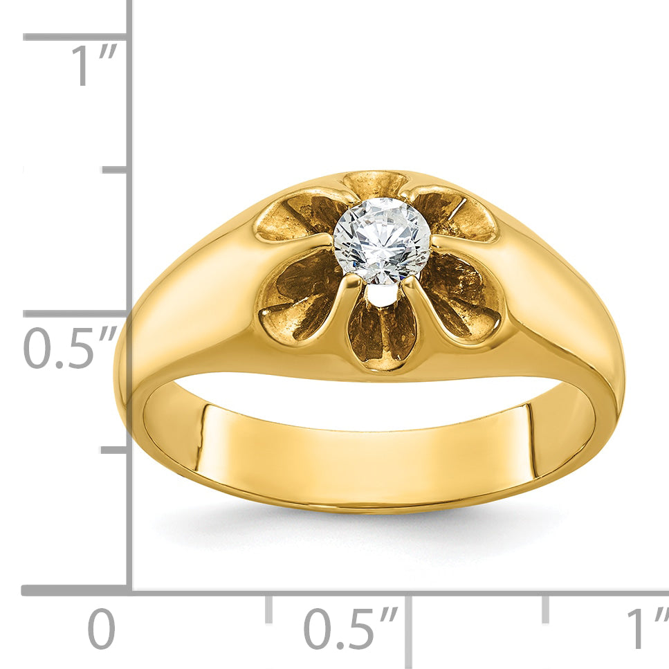 14k Mens 1/4 carat Diamond Complete Ring - Sophia Jewelers