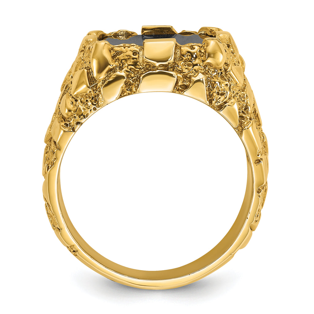 10k Men's Onyx Nugget Complete Ring