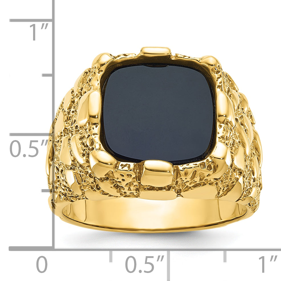 14k Mens Onyx Nugget Complete Ring - Sophia Jewelers