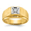 14k Two-tone Mens Polished and Satin 1/6 carat Diamond Complete Ring - Sophia Jewelers