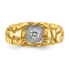 14k Mens 1/6 carat Diamond Nugget Complete Ring - Sophia Jewelers
