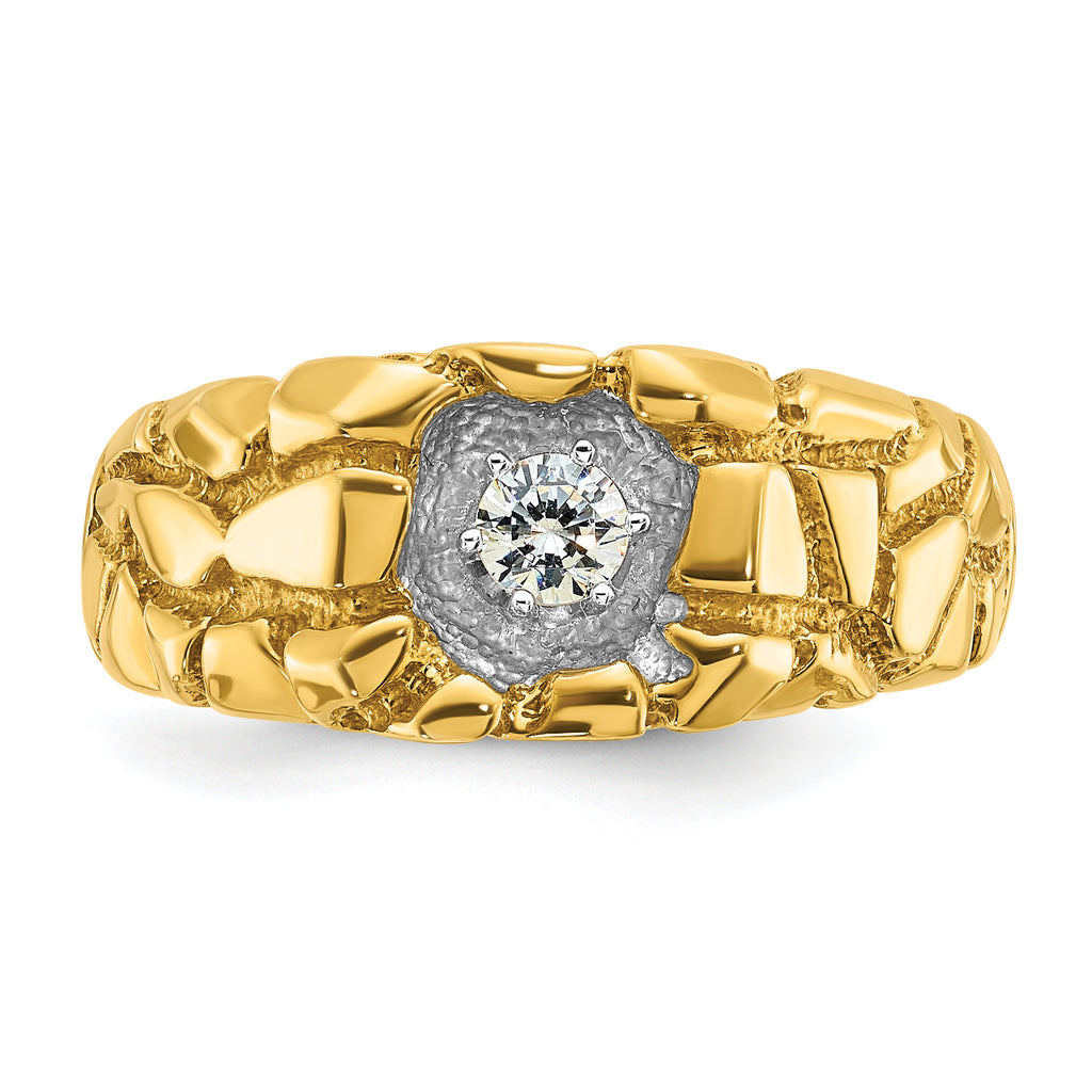 14k Mens Diamond Nugget Ring Mounting, Mounting Only - Sophia Jewelers