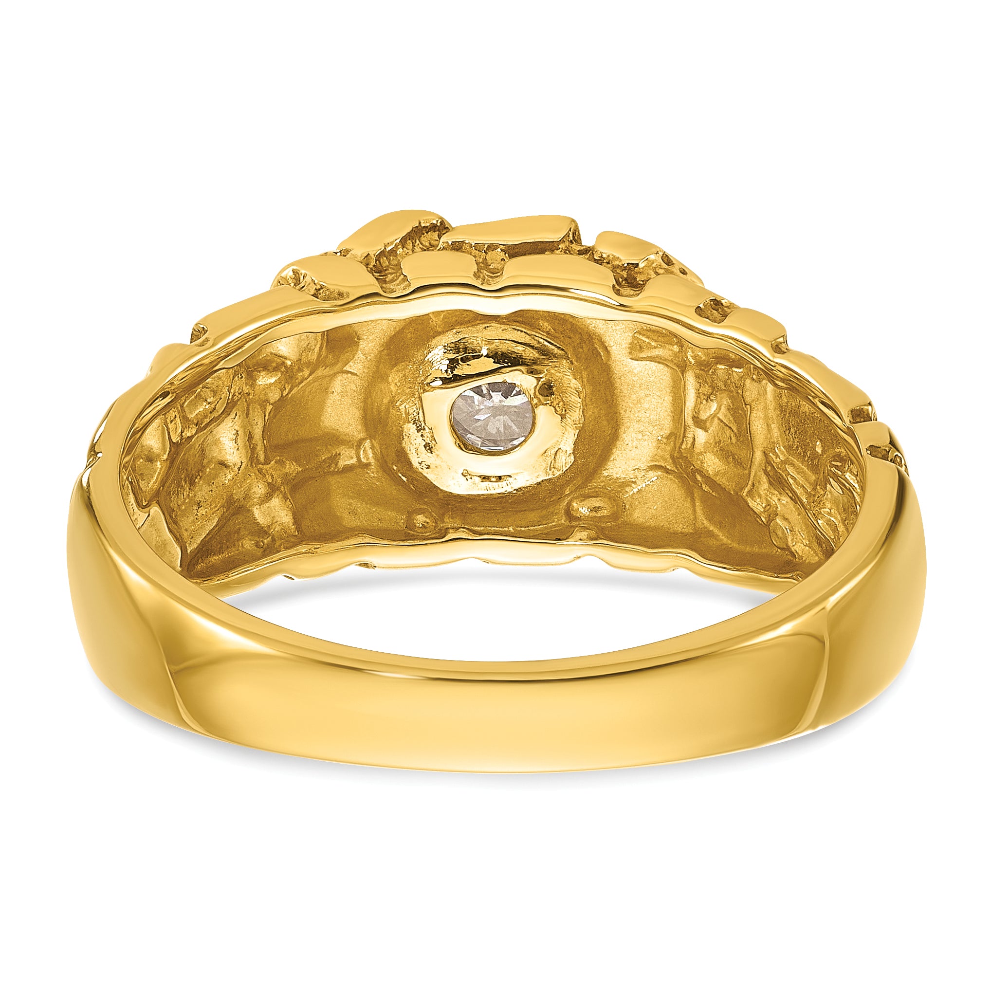 14k Mens 1/6 carat Diamond Nugget Complete Ring - Sophia Jewelers