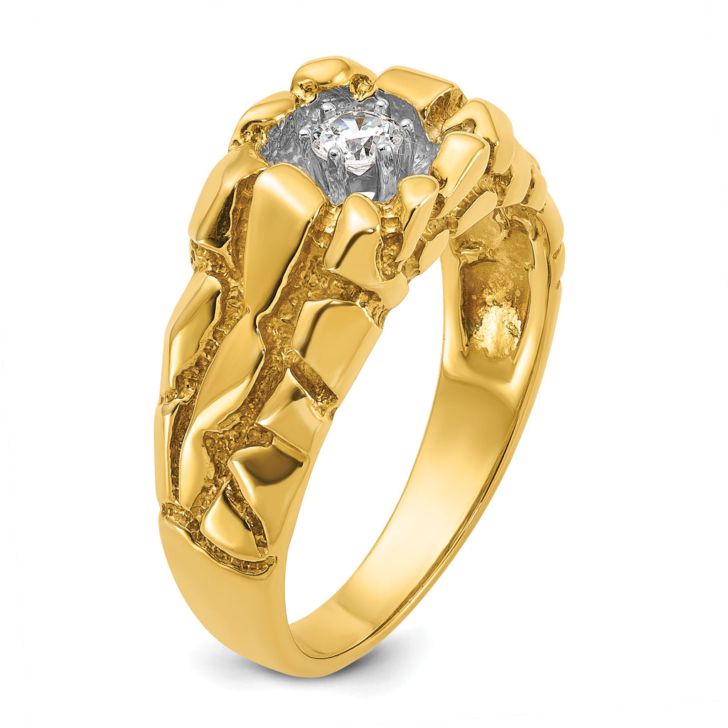14k Mens 1/6 carat Diamond Nugget Complete Ring - Sophia Jewelers