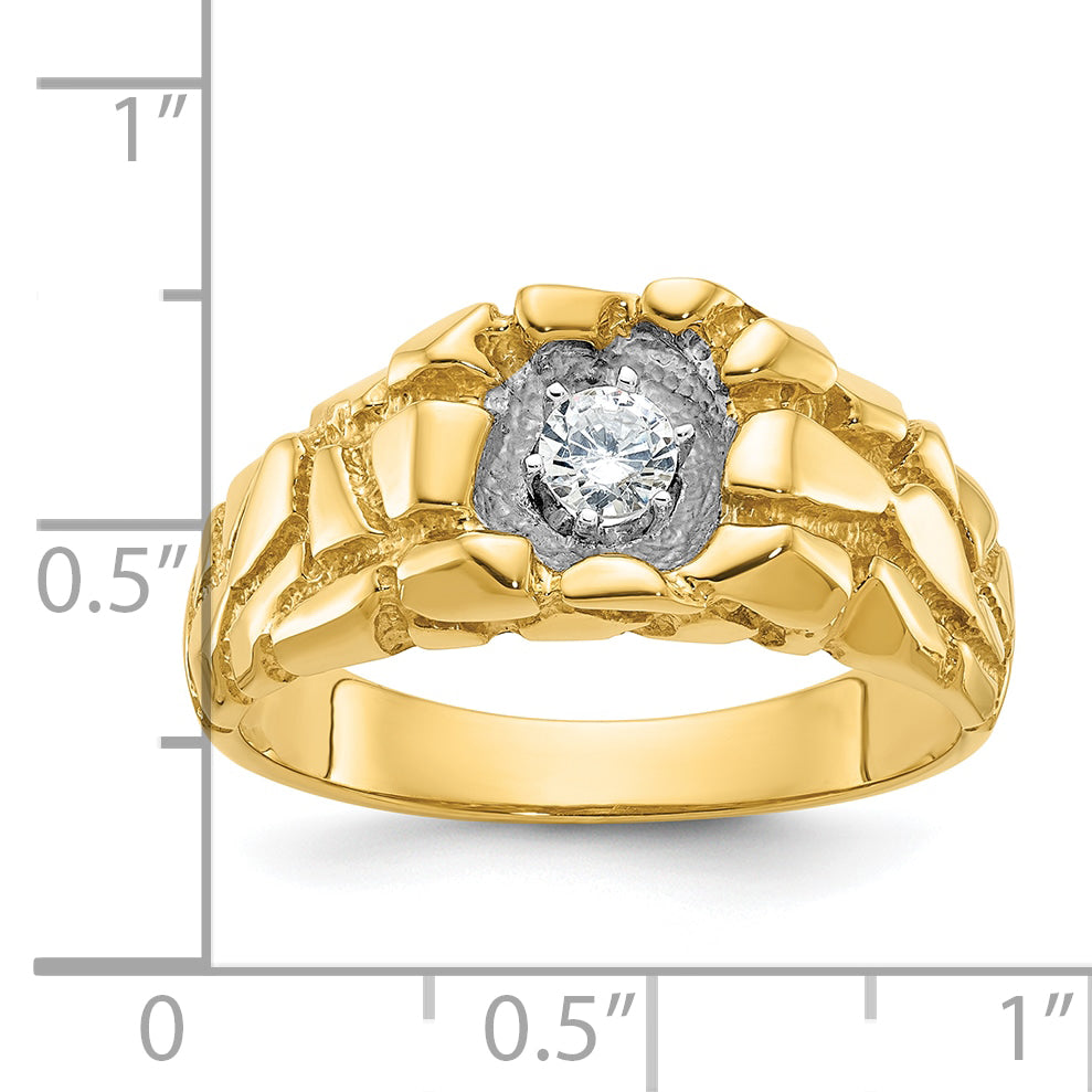 14k Mens 1/6 carat Diamond Nugget Complete Ring - Sophia Jewelers
