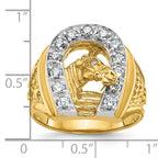 14k Two-tone Mens Horse and Horseshoe 1/2 carat Diamond Complete Ring - Sophia Jewelers