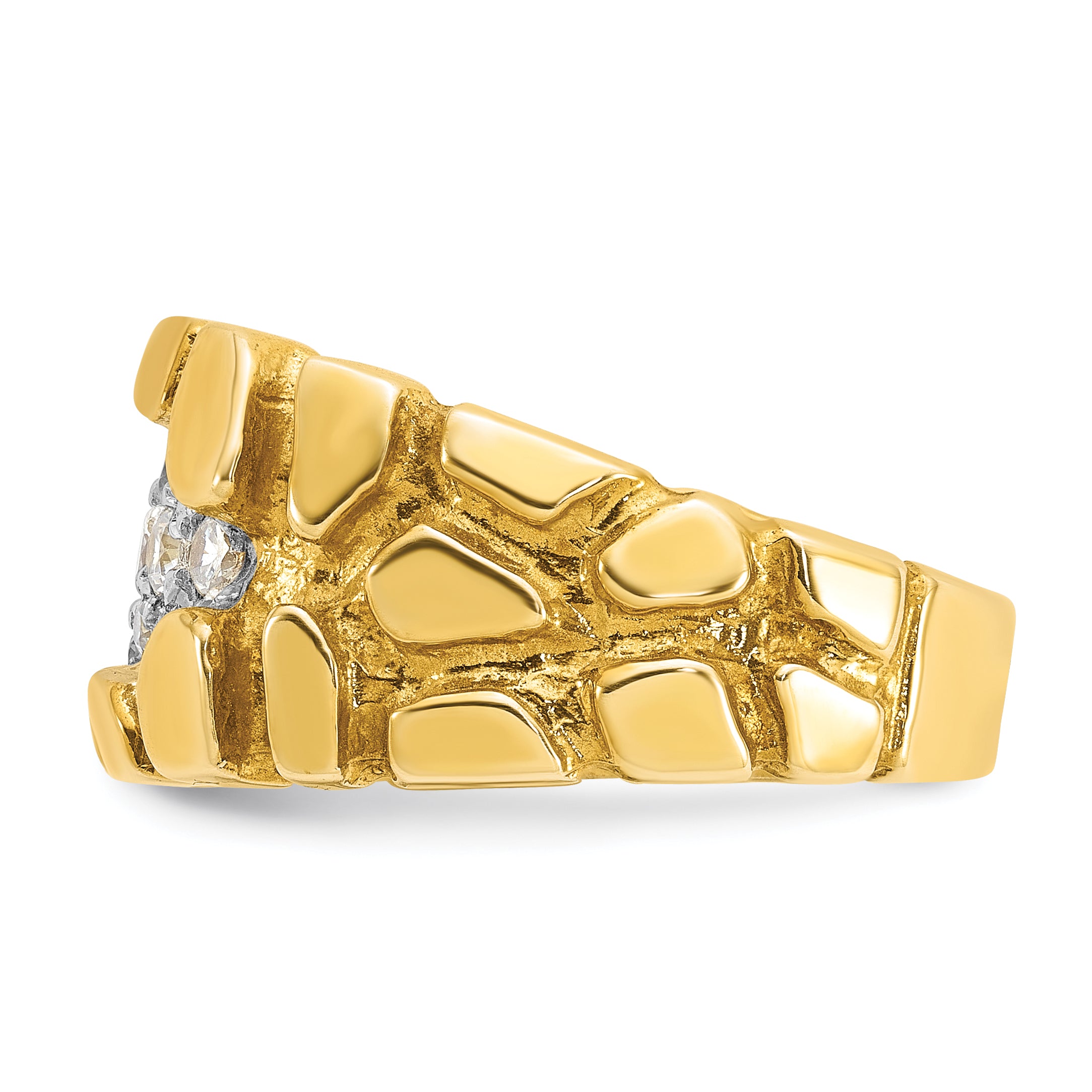 14k Mens 1/2 carat Diamond Nugget Cluster Complete Ring - Sophia Jewelers