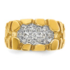 14k Mens 1/2 carat Diamond Nugget Cluster Complete Ring - Sophia Jewelers