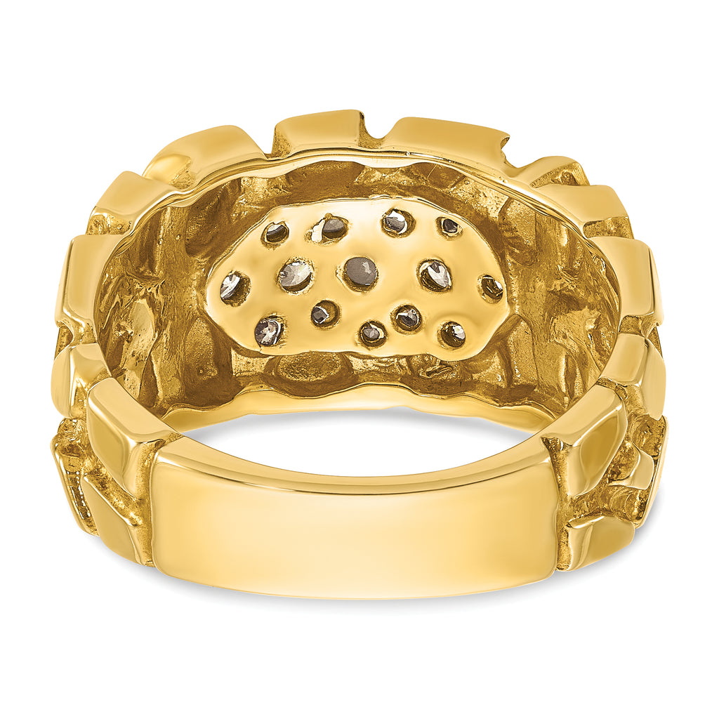 14k Mens 1/2 carat Diamond Nugget Cluster Complete Ring - Sophia Jewelers