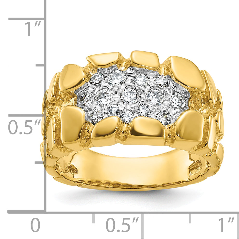14k Mens 1/2 carat Diamond Nugget Cluster Complete Ring - Sophia Jewelers Main image